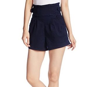 Lily Brown high waist jean shorts navy
